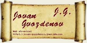 Jovan Gvozdenov vizit kartica